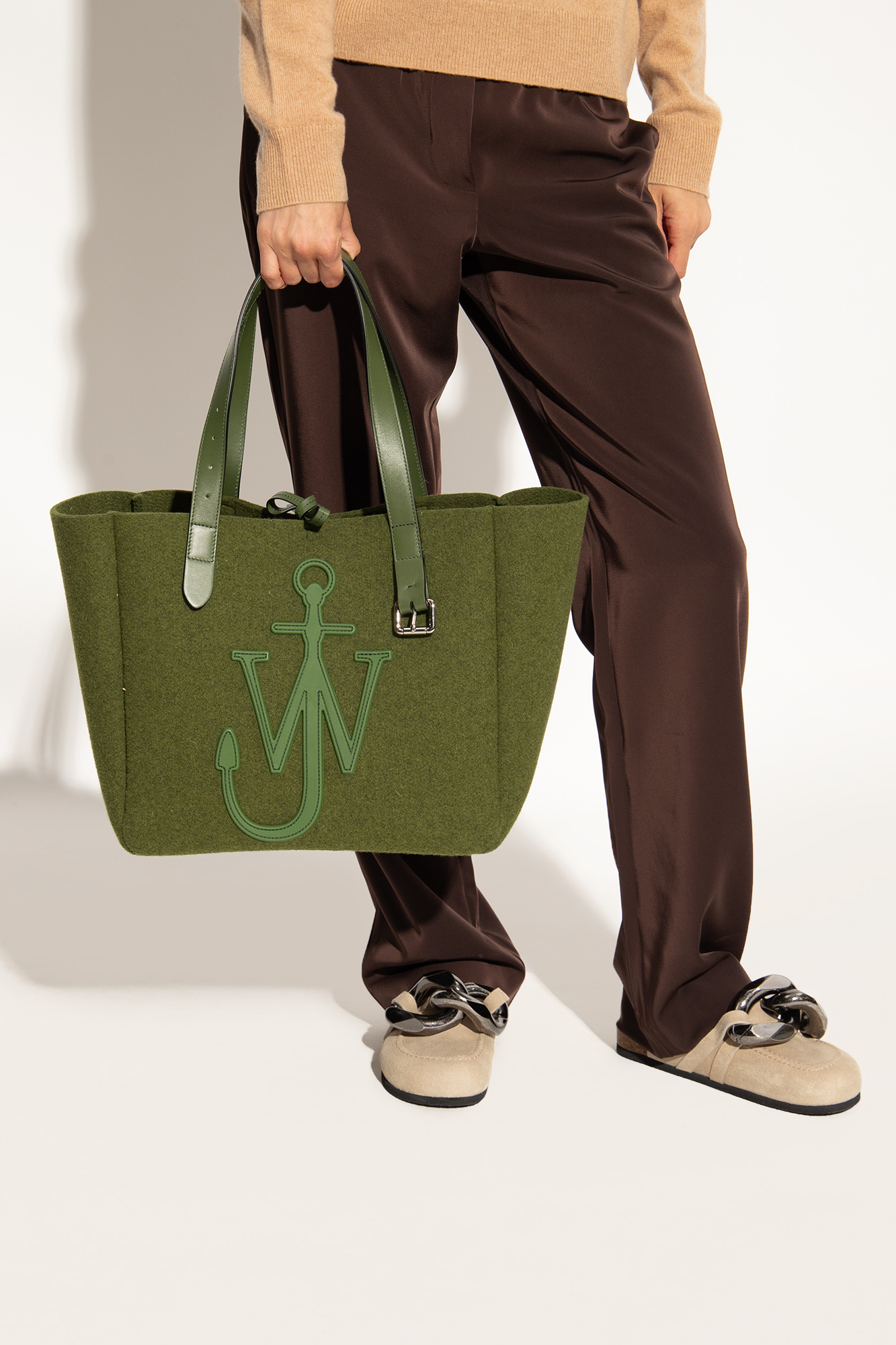Tory Burch logo-jacquard tote bag Neutrals - Green 'Belt
